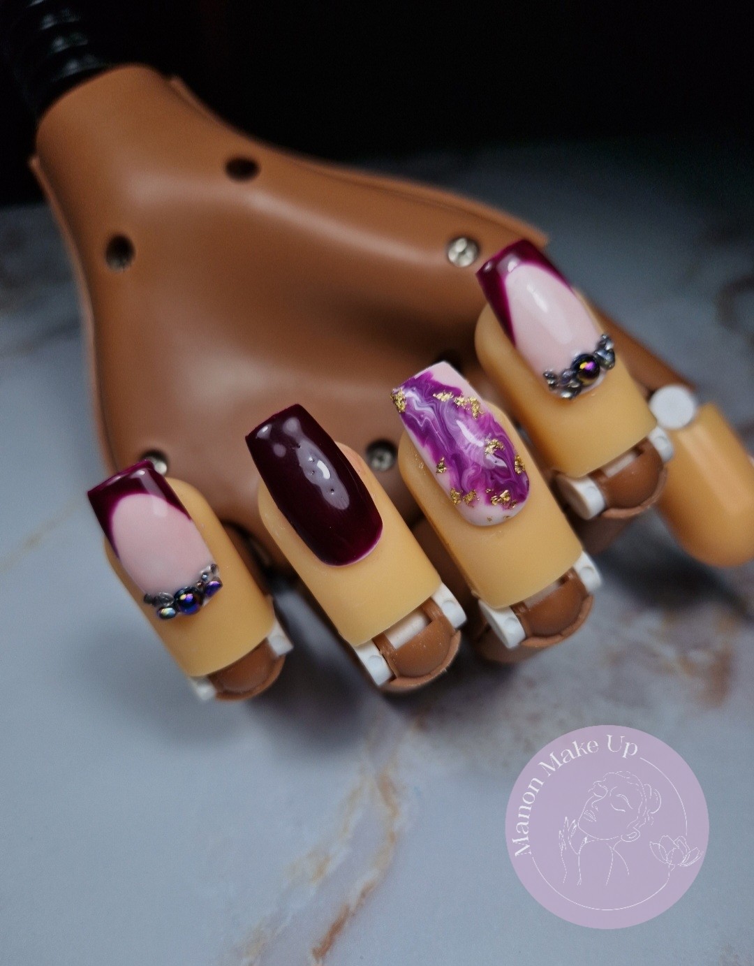 pose vsp + french + strass+ marbré