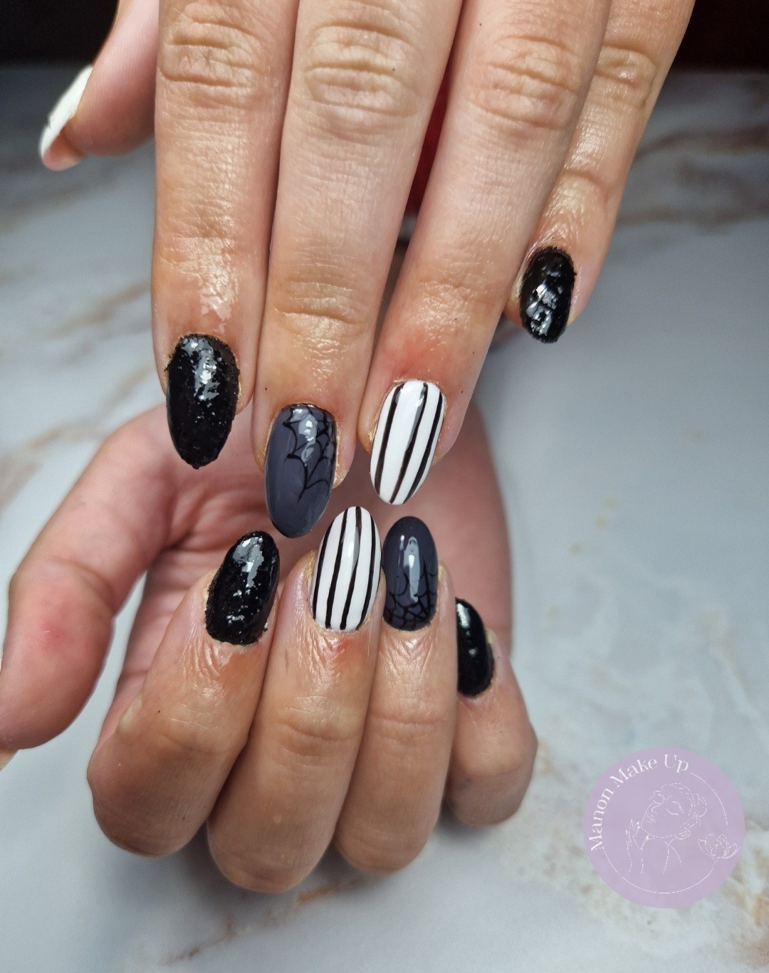 remplissage gel + nail art halloween