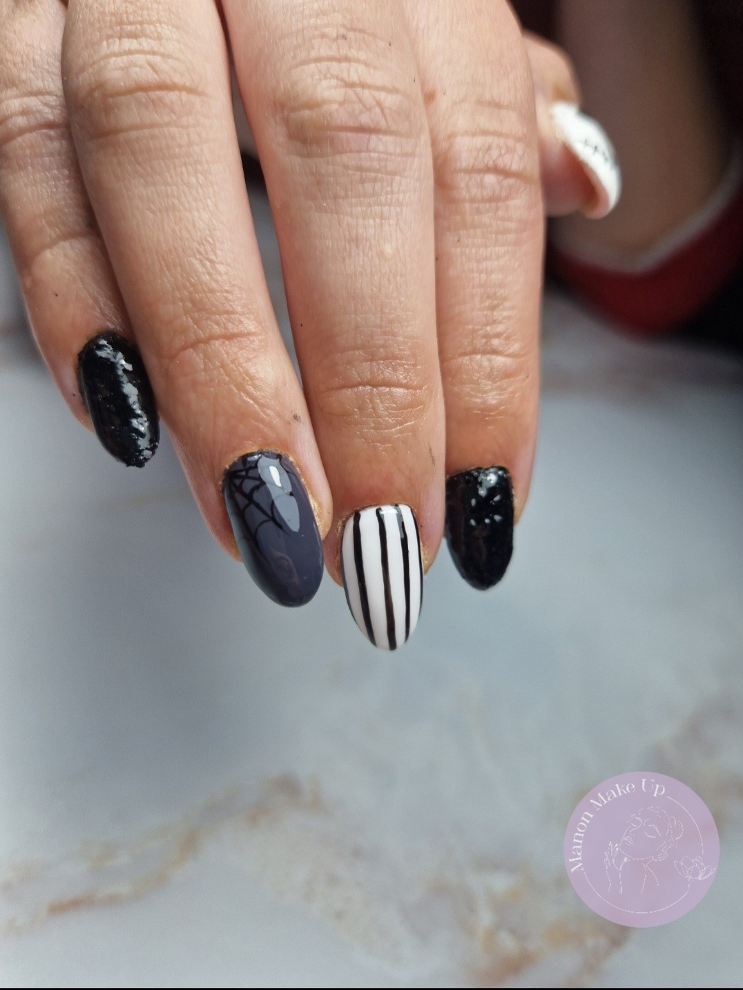 remplissage gel + nail art halloween