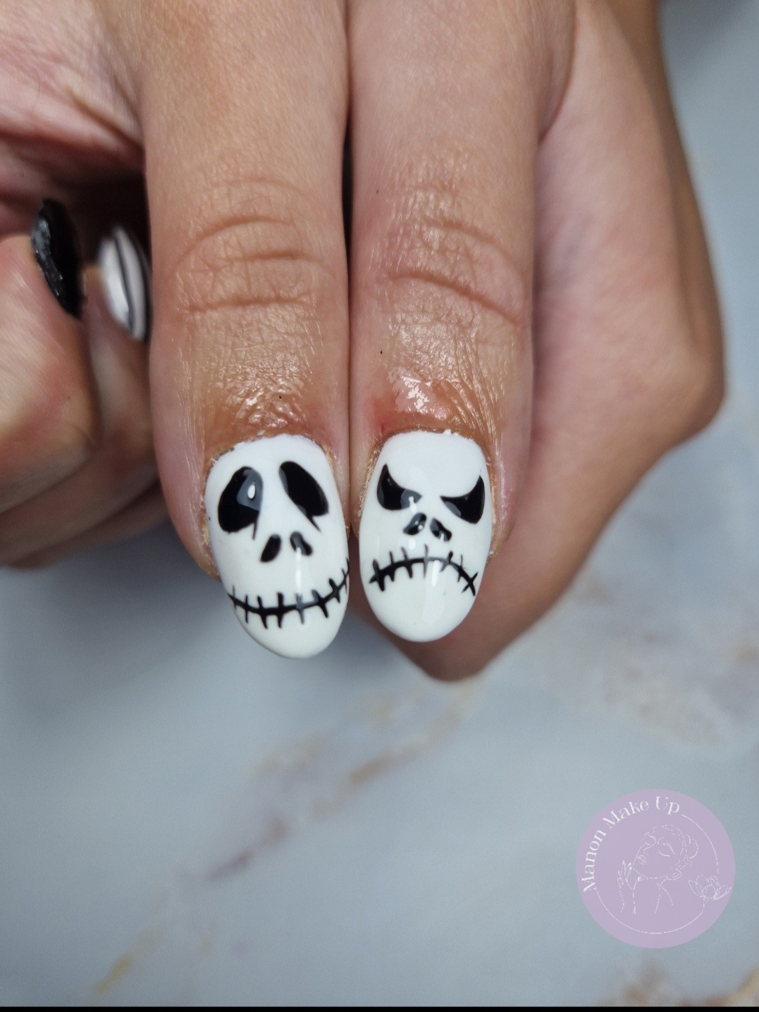 remplissage gel + nail art halloween