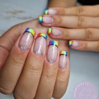 gainage semi + french + dégradé paillettes