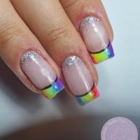 gainage semi + french + dégradé paillettes