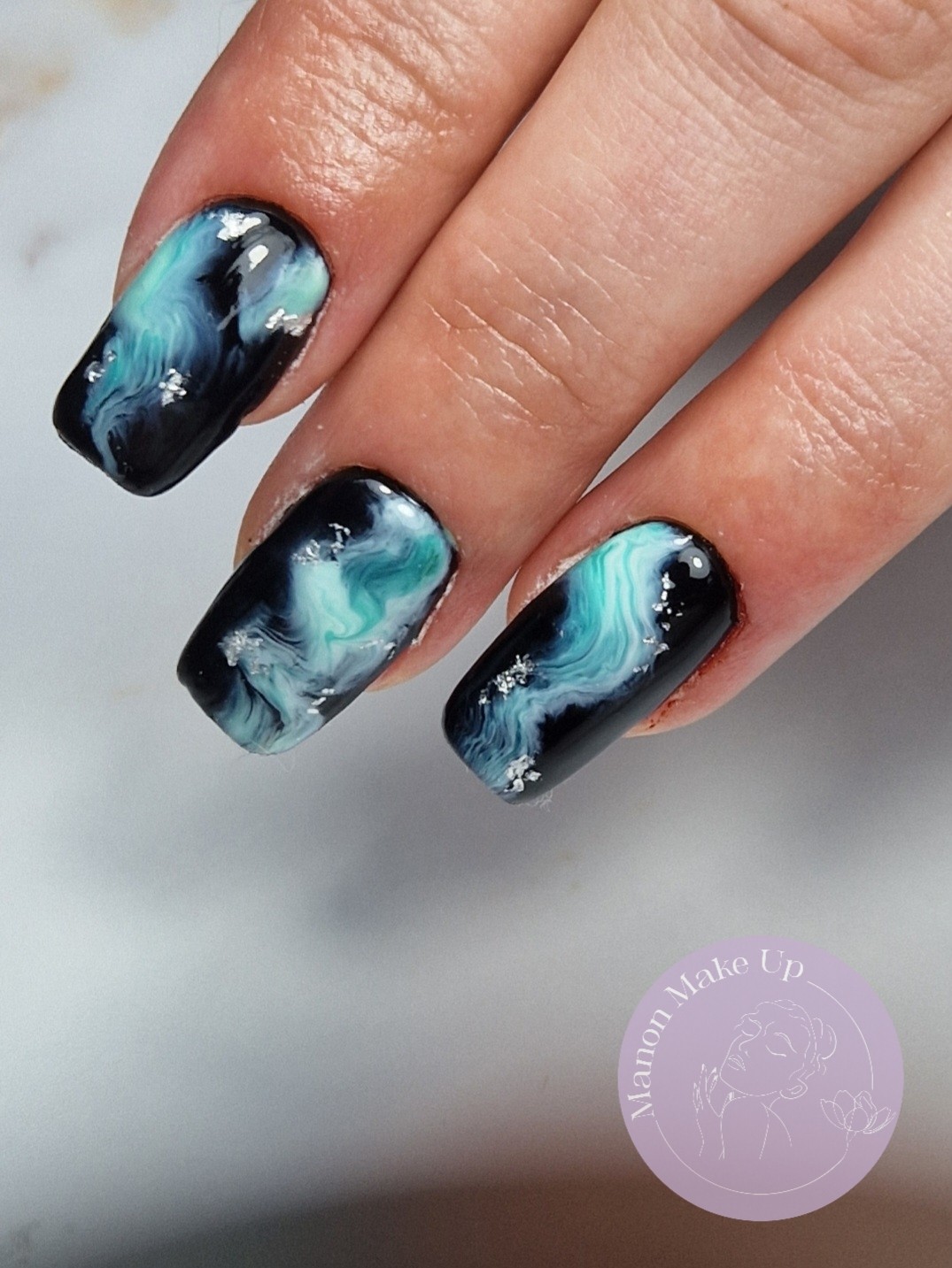 remplissage gel + effet marbre