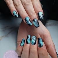 remplissage gel + nail art + marbre