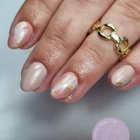 remplissage gel + nail art + effet marbre