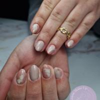 remplissage gel + nail art + effet marbre