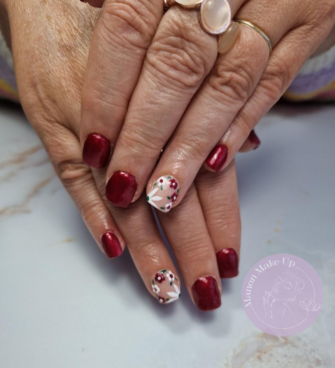 pose complète résine + nail art